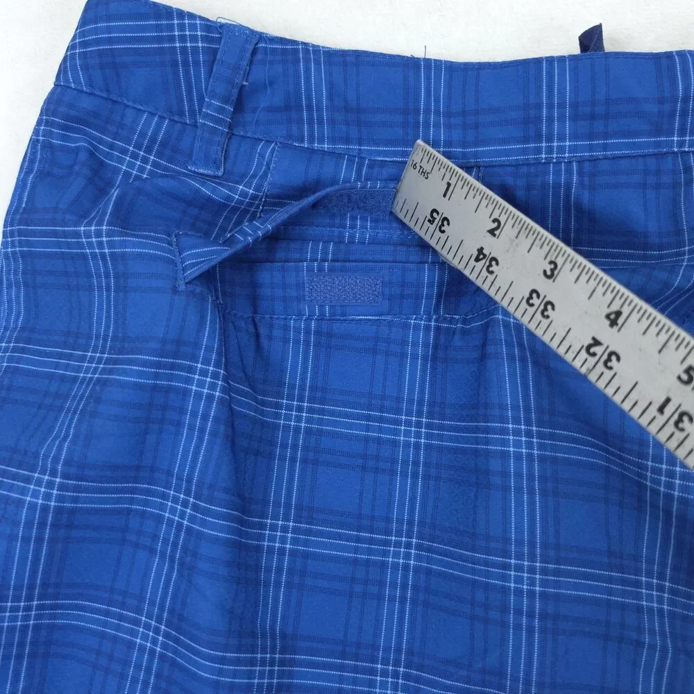 Johnnie O Swim Shorts Mens 35 (36x9) Plaid Board Shorts Blue Beach Surf